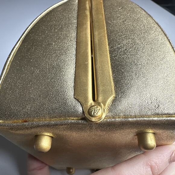Rare Inge Christopher Soft Gold Metal Evening Clutch, Cocktail Minaudière Purse - Picture 8 of 16